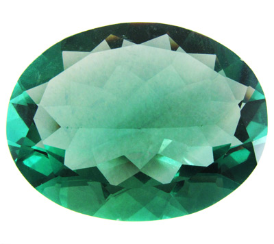 Кулон с крупным зеленый флюоритом, танзанитом, дублет опалами и бриллиантами