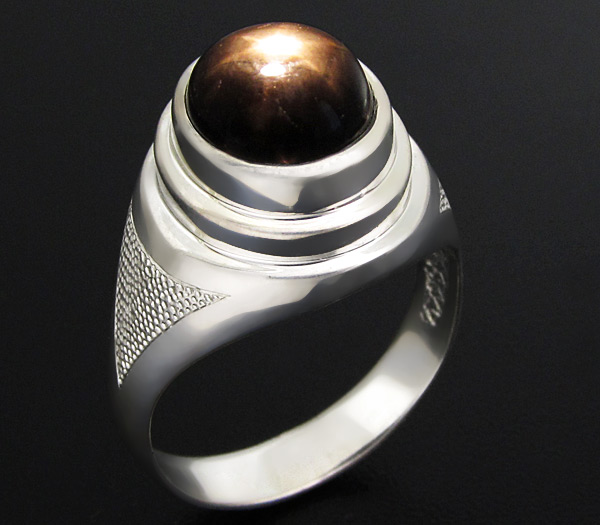 Серебро 925 Кольцо со звездчатым сапфиром