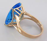 Комплект (кольцо + серьги) с голубыми топазами