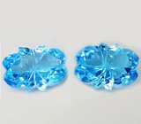 Серьги с топазами авторской огранки и бриллиантами