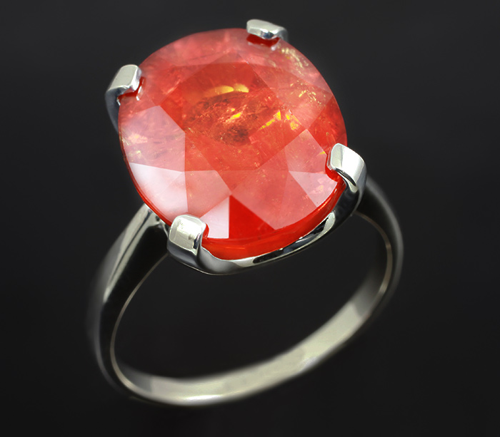 Серебро 925 Кольцо cо спессартином гранатом
