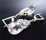 Серьги с розовым кварцем