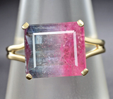 Кольцо с полихромным турмалином