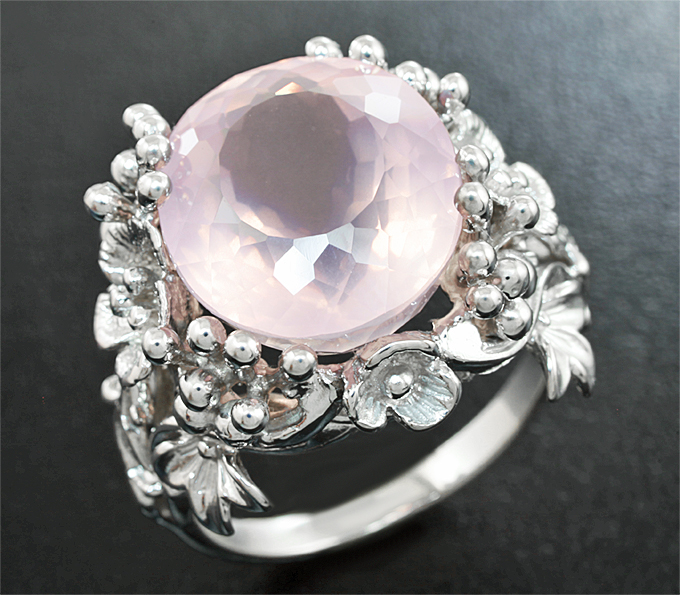 Серебро 925 Кольцо с розовым кварцем