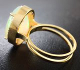 Кольцо c ограненным эфиопским опалом и бриллиантами