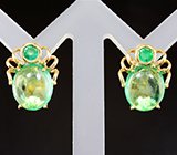 Серьги с уральскими изумрудами