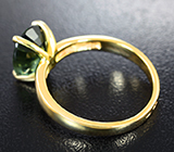 Кольцо c голубовато-зеленым «неоновым» сапфиром 2,97 карата
