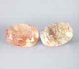 Пара ограненных орегонских солнечных камней 6,71 карата