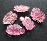 Набор из 5 резных розовых турмалинов 8,03 карата