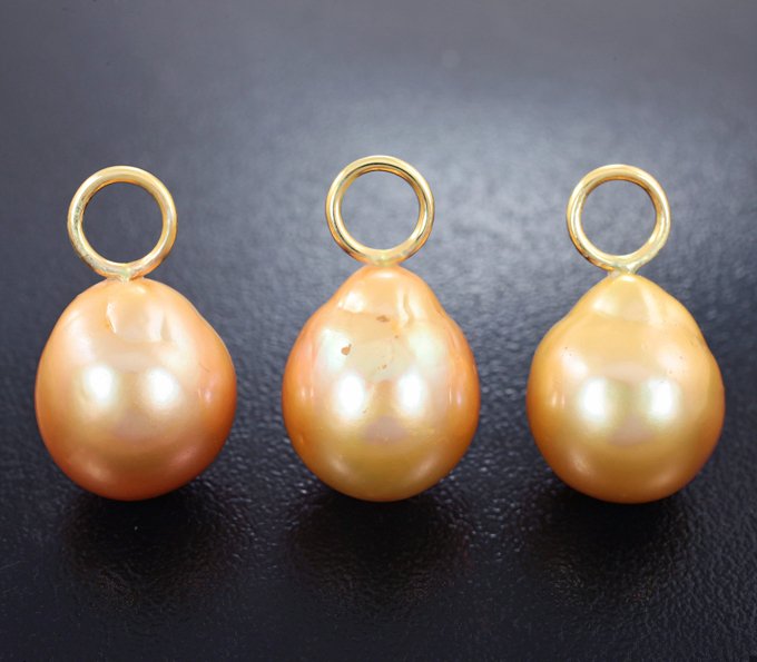 Золото Подвесы с золотистым морским жемчугом 46,53 карата