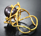 Кольцо с цветной морской жемчужиной барокко 11,76 карата и цаворитами