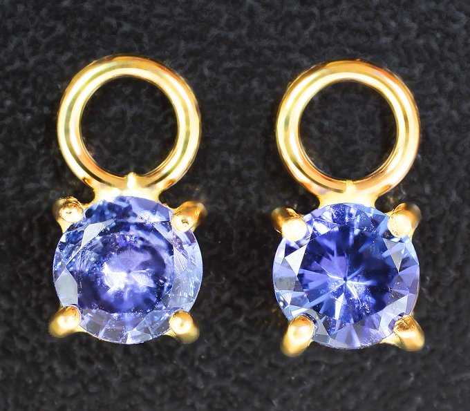 Подвесы для серег с танзанитами 1,01 карата