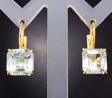 Серьги с аквамаринами 8,38 карата  Золото