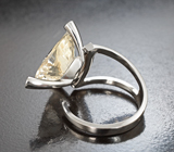 Кольцо с пастельно-желтым бериллом 7,89 карата и бриллиантами Золото
