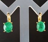 Золотые серьги с изумрудами 5,44 карата 
