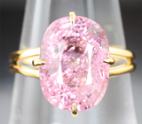 Кольцо с розовым турмалином 5,48 карата Золото