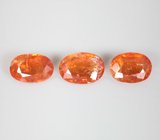 Набор из 3 мандариновых спессартинов 5,22 карата