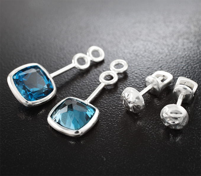 Серьги с топазами 6,93 карата