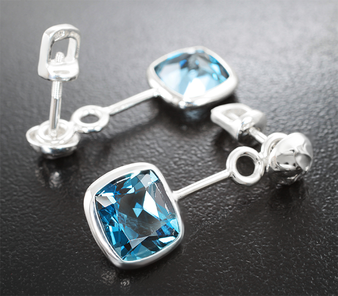 Серьги с топазами 6,93 карата