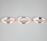 Набор из 3 морганитов высокой чистоты редкой огранки 6,9 карата