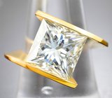 Кольцо с бесцветным муассанитом топовой огранки 5,88 карата Серебро 925