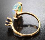 Кольцо с кристаллическим эфиопским опалом 2,63 карата и иолитом