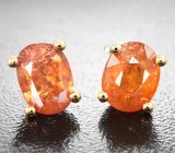 Пусеты со спессартинами 4,87 карата