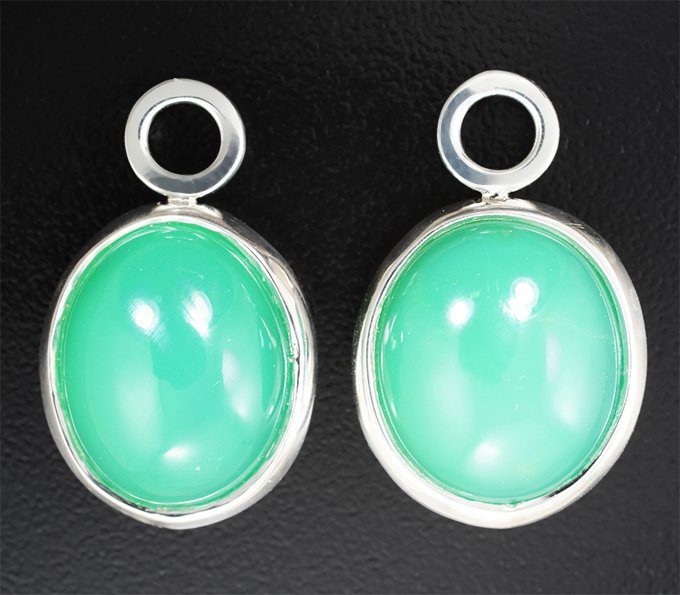 Подвесы для серег с хризопразом 29,56 карата