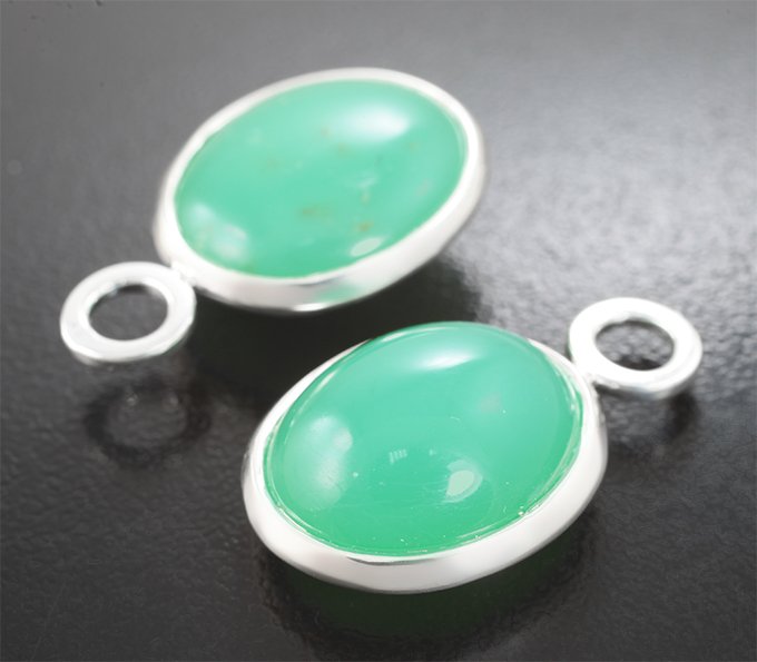 Подвесы для серег с хризопразом 29,56 карата