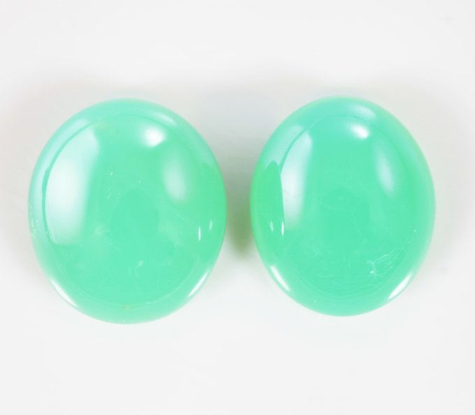 Подвесы для серег с хризопразом 29,56 карата