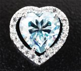 Кулон с голубым муассанитом редкой огранки 1,99 карата и лейкосапфирами Золото