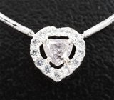 Колье с розовым бриллиантом 0,19 карата и лейкосапфирами