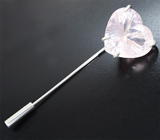 Булавка-брошь с розовым кварцем лазерной огранки 34,7 карата