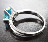 Кольцо с зеленовато-голубым муассанитом высокой чистоты 1,03 карата