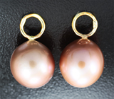 Подвесы для серег с золотисто-кремовым морским жемчугом 23,26 карата