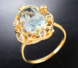 Кольцо с топазом 7,22 карата и ограненными лунными камнями