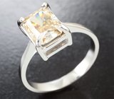 Кольцо с желтым муассанитом топовой огранки 1,76 карата Золото