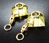 Подвесы для серег с лимонными цитринами 15,43 карата и мали гранатами