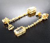 Серьги с редкими синхалитами 1,99 карата, гелиодорами 8 карат и оранжевыми сапфирами