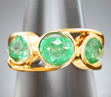 Кольцо с мятно-зелеными цаворитами 2,32 карата Золото