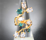 Кольцо с грандидьеритами 1,1 карата, морганитами и бриллиантами Золото