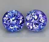 Серьги с сапфирами 1,33 карата и танзанитами 2,68 карата Золото