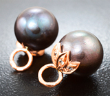 Подвесы для серег с цветным морским жемчугом 24,37 карата и лейкосапфирами Золото