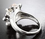 Кольцо с морганитом высокой чистоты 6,5 карата и аметистами Серебро 925