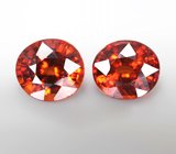 Пара насыщенно-оранжевых цирконов 2,53 карата