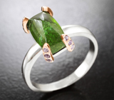 Комплект с уральскими диопсидами 7,36 карата и аметистами