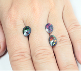 Набор из 3 ограненных черных опалов 1,97 карата