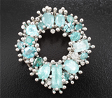 Кулон с грандидьеритами 2,04 карата, параиба турмалинами 5,23 карата и бриллиантами