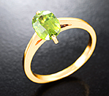 Золотое кольцо с ярким сверкающим зеленым сфеном 1,16 карата