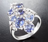 Кольцо с бенитоитами 1,94 карата и бриллиантами